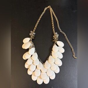 Elegant Gold and White Teardrop Necklace